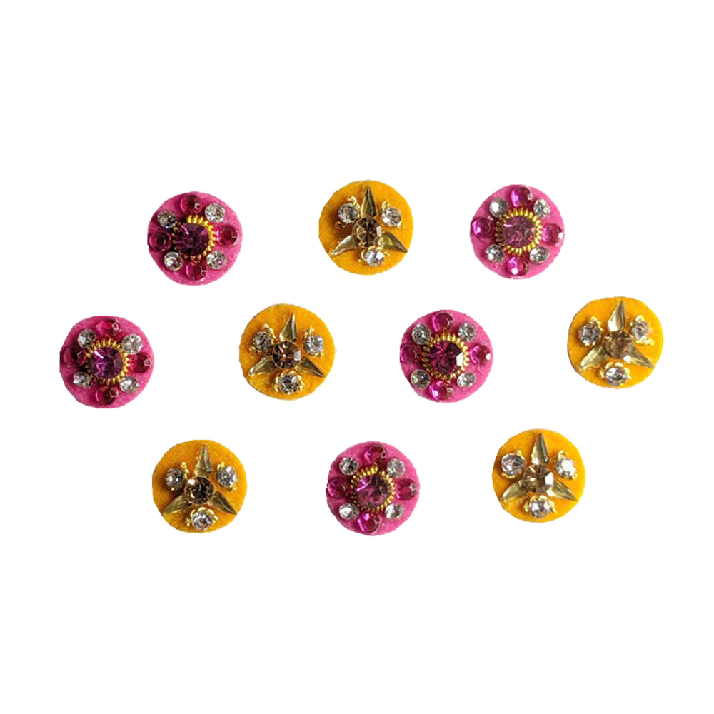 Comet Busters 10mm round velvet floral stone bindi
