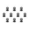 Comet Busters® Mahakal Spiritual Bindis – 13mm Black Tripund Trishul Designer Bindi for Women & Girls (10 Bindis)(BIN2524)
