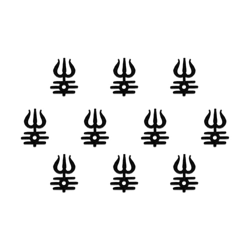 Comet Busters Black Trishul Spiritual designer forehead bindis
