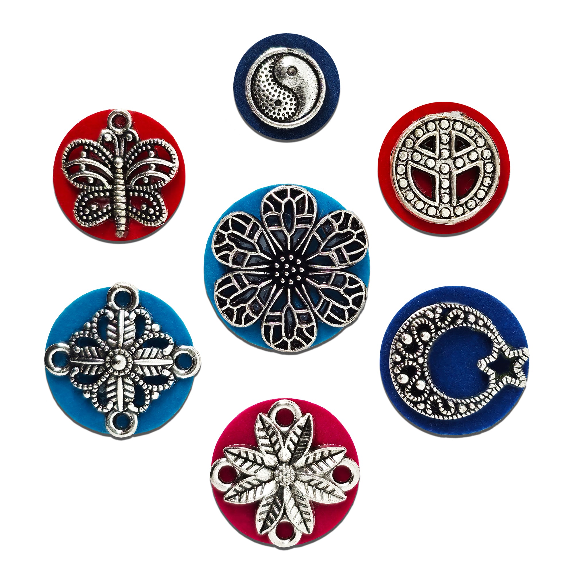 Indira by Comet Busters® Oxidised Designer Bindi Collection | Premium Silver Motif Velvet Bindis for Women & Girls