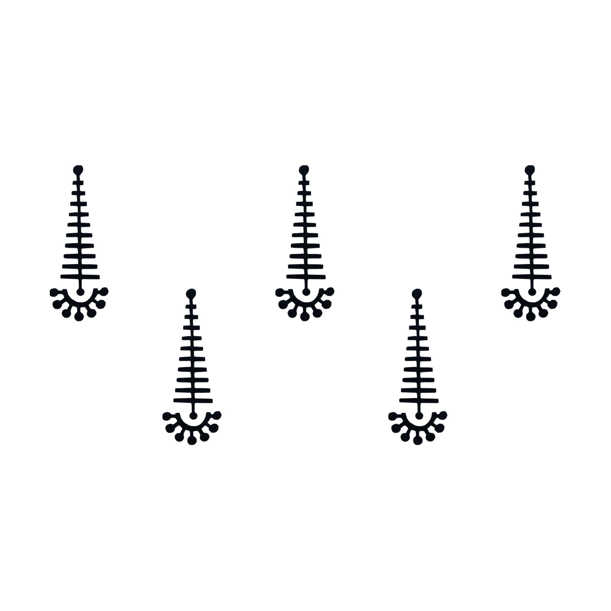 Comet Busters minimalist black tribal ladder self-adhesive designer bindi with geometric ethnic motif, perfect for women and girls for festive, cultural, and everyday traditional wear.
