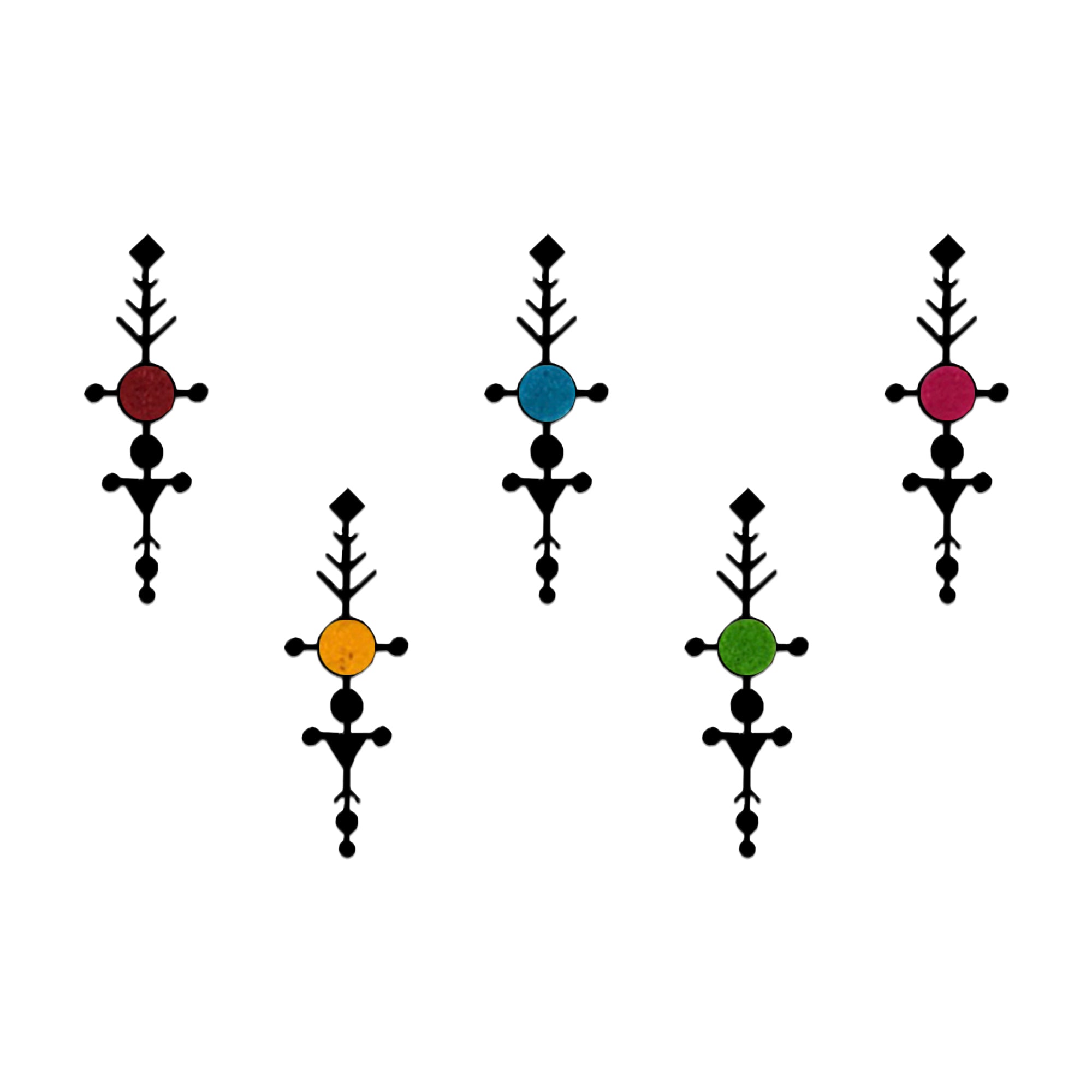 Comet Busters premium tribal arrow designer bindi with colorful stone accents and minimalist ethnic pattern for contemporary festive styling.