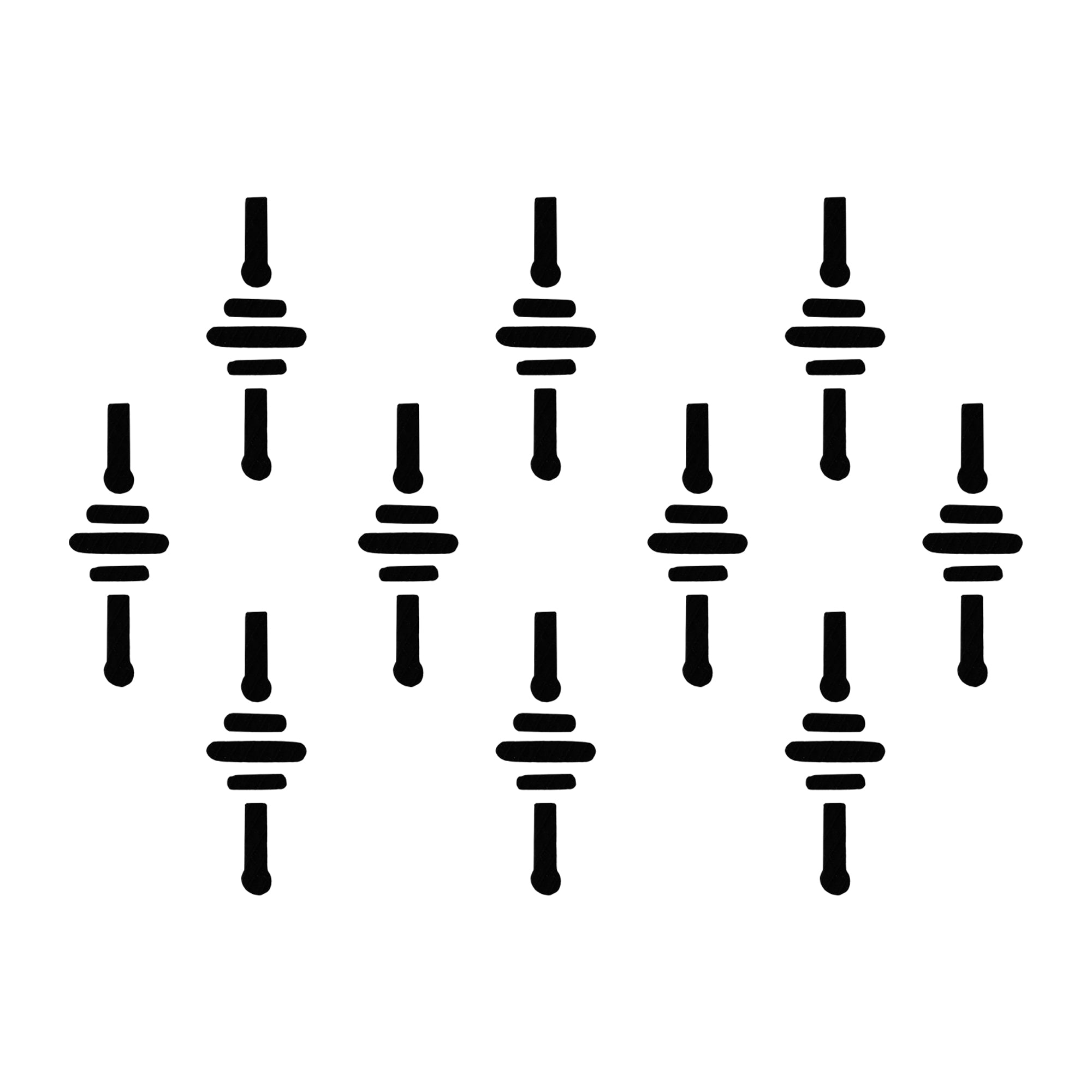 Comet Busters Minimal Triple Line Designer Bindi featuring a sleek black vertical design with three horizontal bands and rounded accents. Self-adhesive, reusable geometric bindi for women and girls, ideal for everyday wear, office, festivals, cultural events, and contemporary ethnic styling