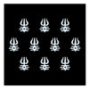 Comet Busters® White Trishul Mahakal Spiritual Bindis – 13mm Reusable Designer Bindi for Women & Girls (BIN2502)(10 Bindis)