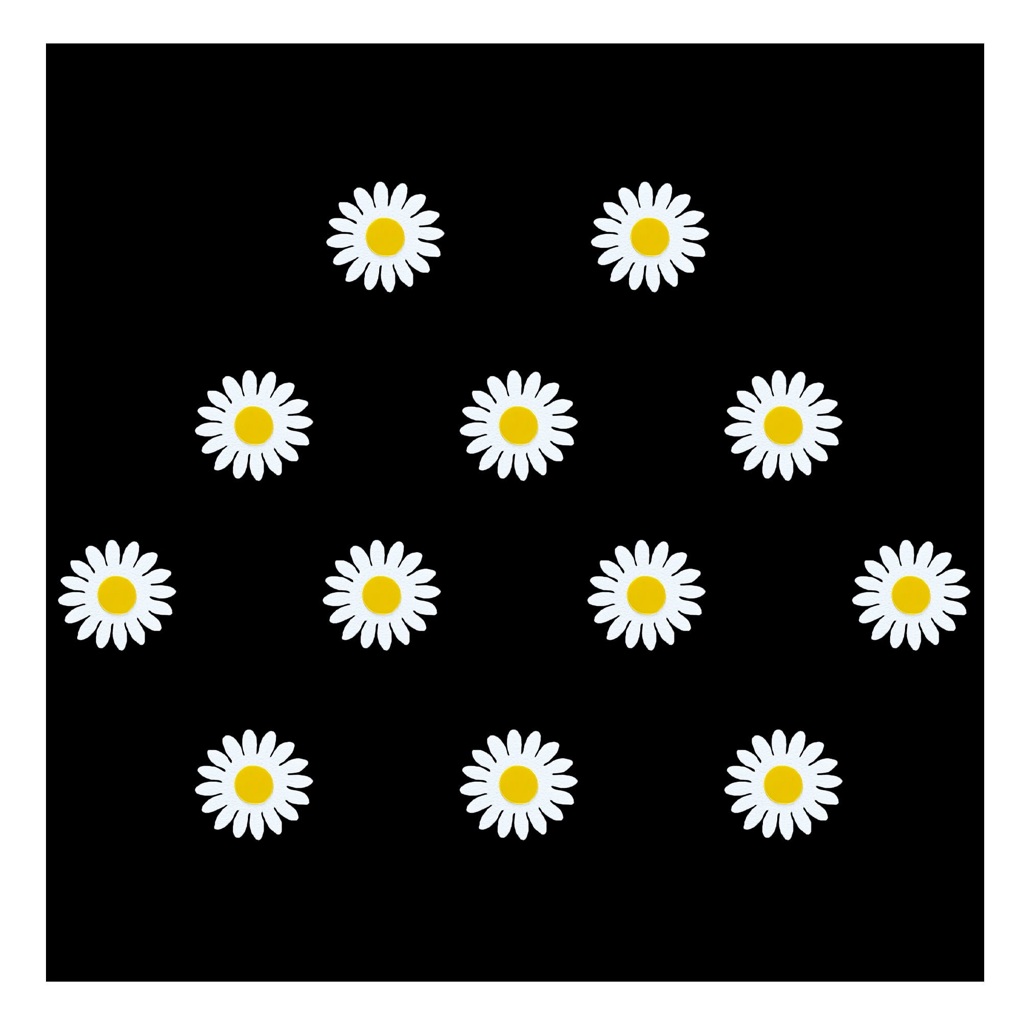 Comet Busters white daisy flower bindi with yellow center for women and girls