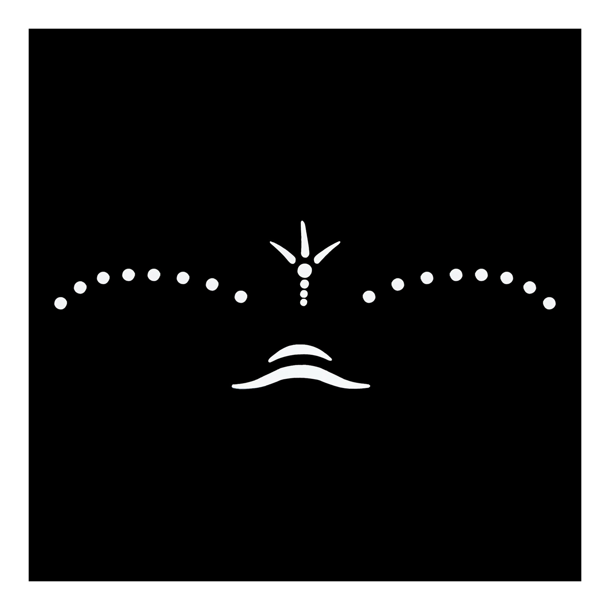 Comet Busters minimal crescent bridal forehead bindi featuring elegant white dotted curves with a central ornamental motif and crescent accents. Stylish peel-and-stick