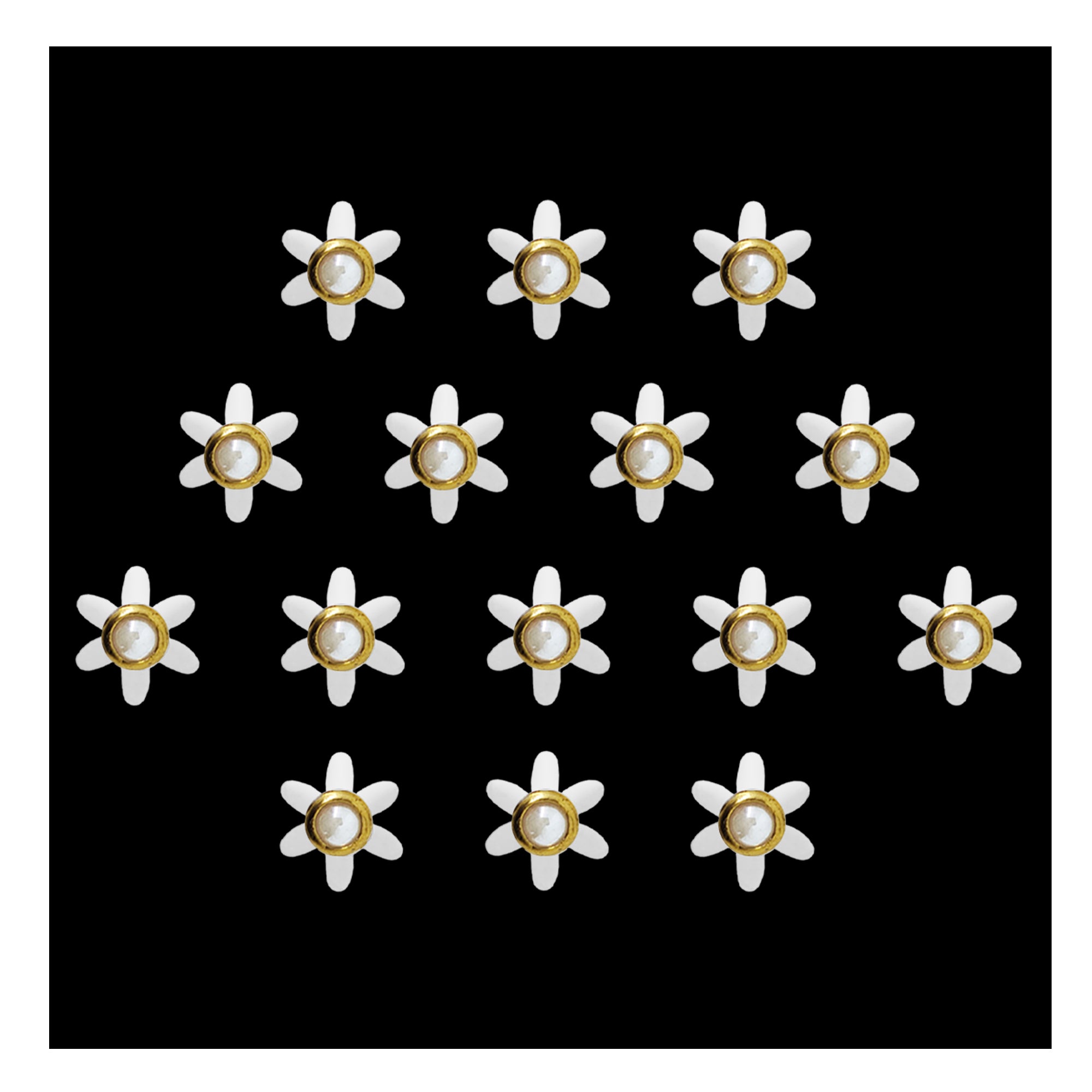floral mehendi white stickers with pearl