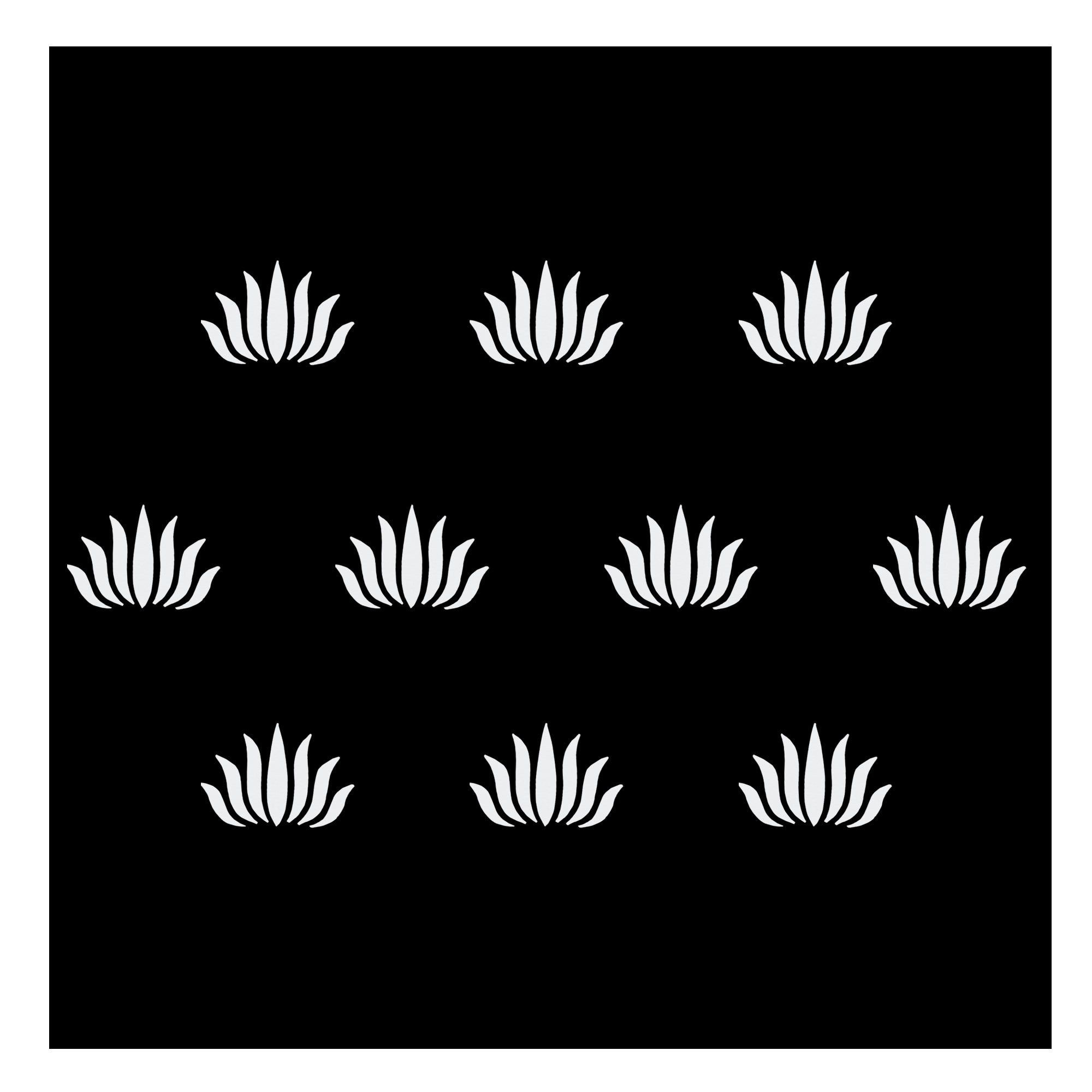 Comet Busters white lotus petal shaped designer bindi stickers arranged on a kraft display card, traditional Indian forehead decoration for women and girls
