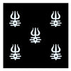 Comet Busters® White Trishul Mahakal Spiritual Bindis – 16mm Reusable Designer Bindi for Women & Girls (BIN2503)(5 Bindis)