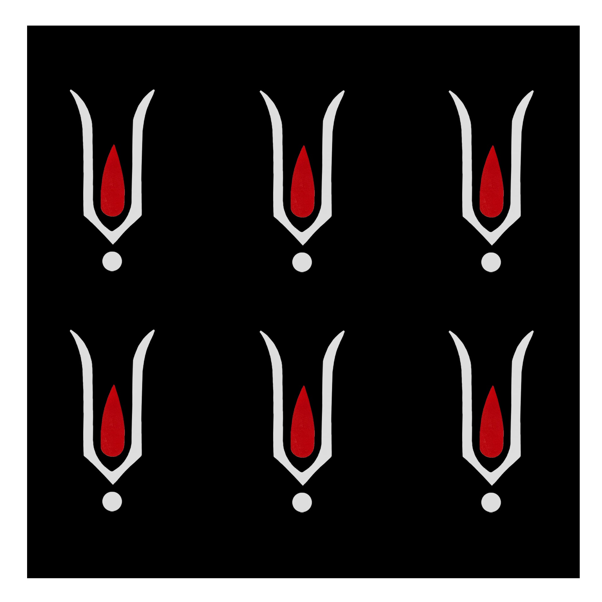 Hanuman Tilak bindi featuring a traditional red and white devotional tilak design, suitable for women and girls for religious ceremonies, festivals and spiritual occasions