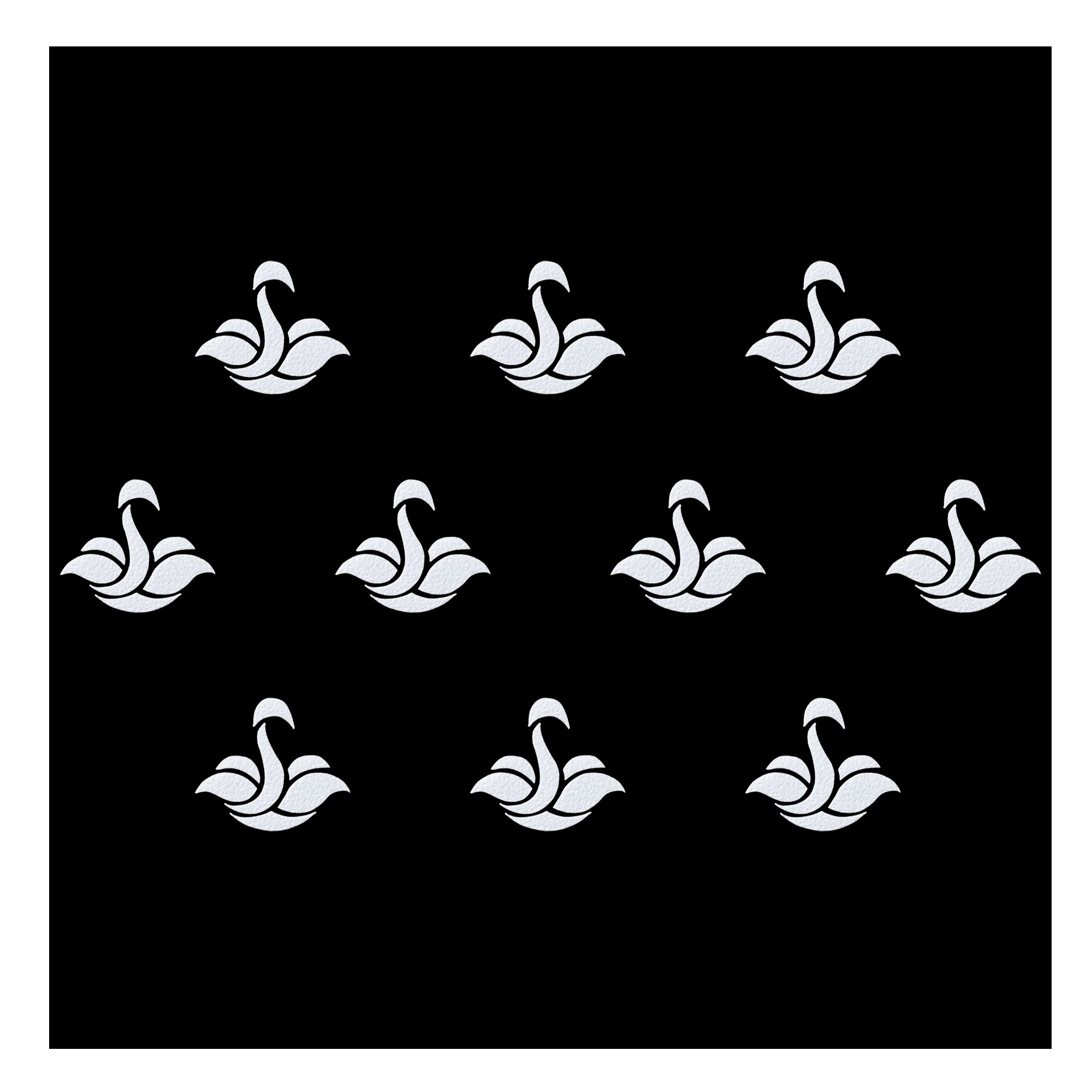 Comet Busters white swan shaped designer bindi stickers arranged on a kraft display card, elegant traditional Indian forehead accessory for women and girls