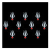 Comet Busters® Trishul Spiritual Bindis – White & Red 11mm Shiva Trishul Designer Bindi for Women & Girls (10 Bindis)(BIN2603)