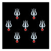 Comet Busters® Trishul Spiritual Bindis – White & Red 14mm Shiva Designer Bindi for Women & Girls (7 Bindis)(BIN2602)