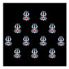 Comet Busters® Trishul Tripund Mahakal Spiritual Bindis – White & Red 10mm Shiva Tilak Designer Bindi for Women & Girls (12 Bindis)(BIN2601)