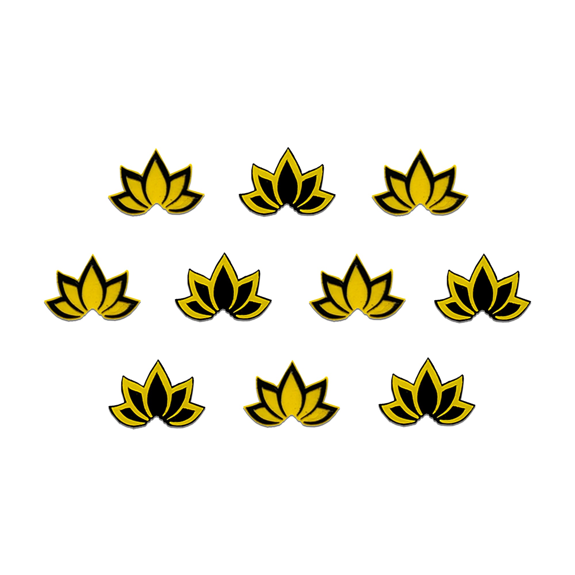Comet Busters lotus flower designer bindis with elegant floral motifs.