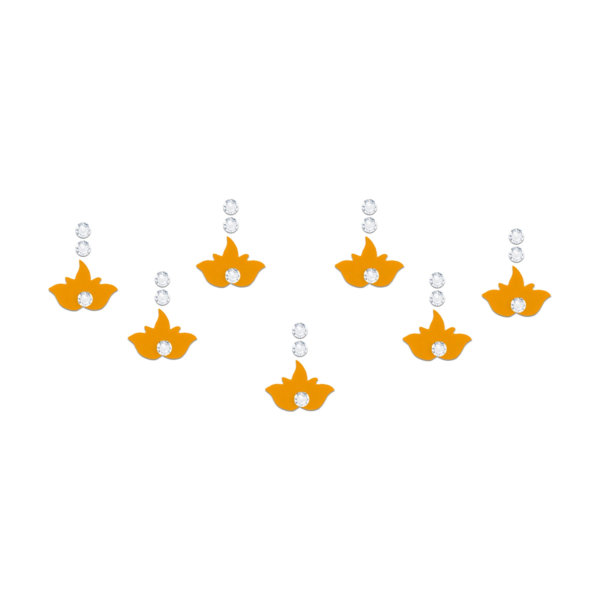 Comet Busters lotus designer bindis featuring elegant purple lotus-inspired motifs with sparkling white crystal stones, perfect for festive celebrations, traditional Indian attire, ethnic fashion styling, devotional looks, and graceful everyday wear.