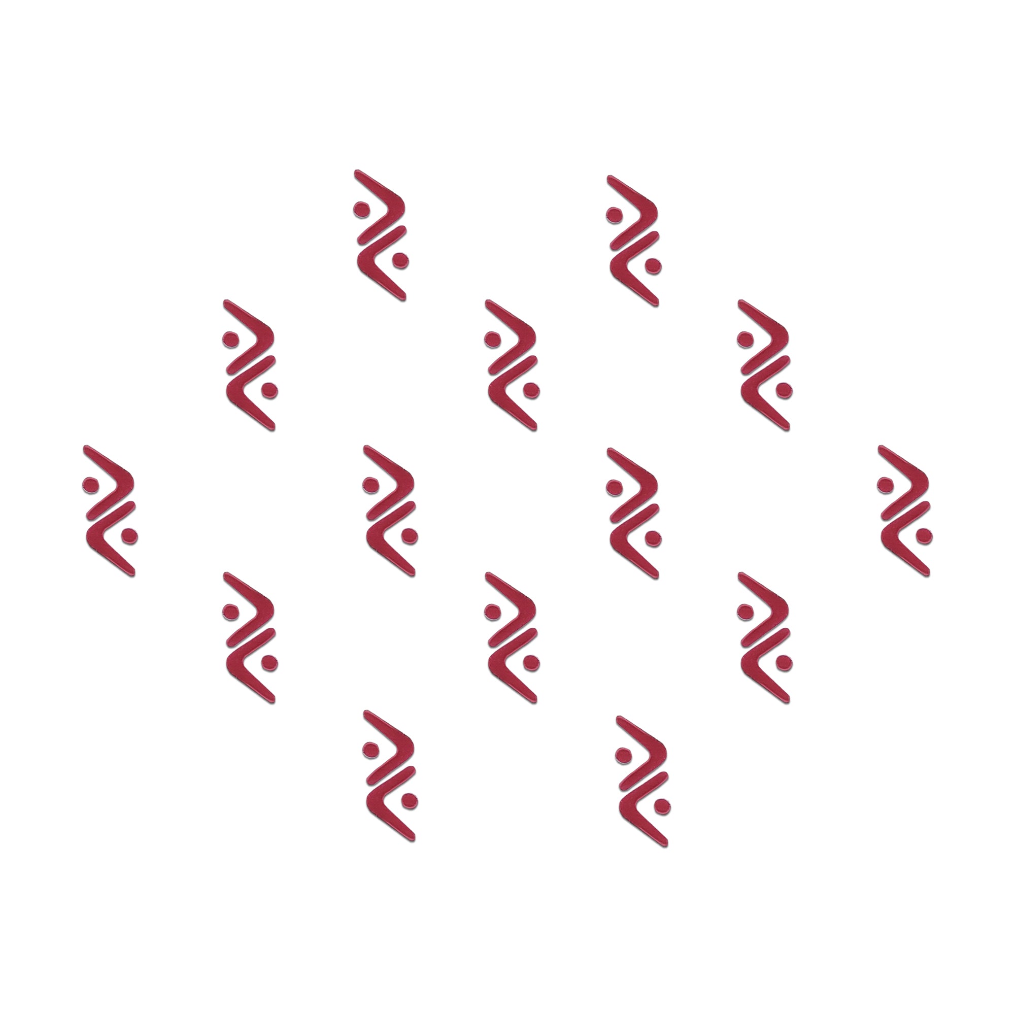 zigzag designer bindi with curved abstract lines and dot accents, stylish stick-on