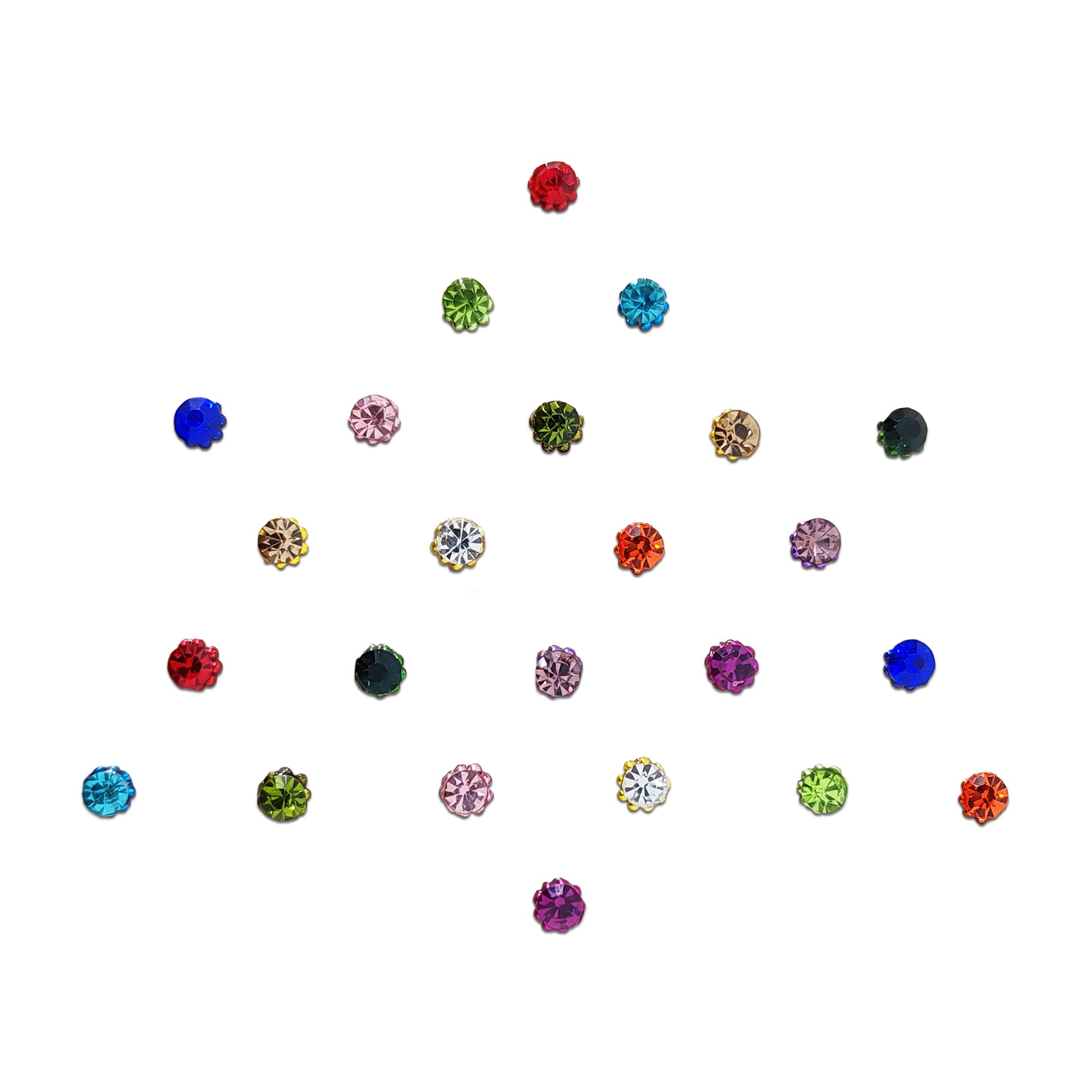 multicolor diamond small round bindi