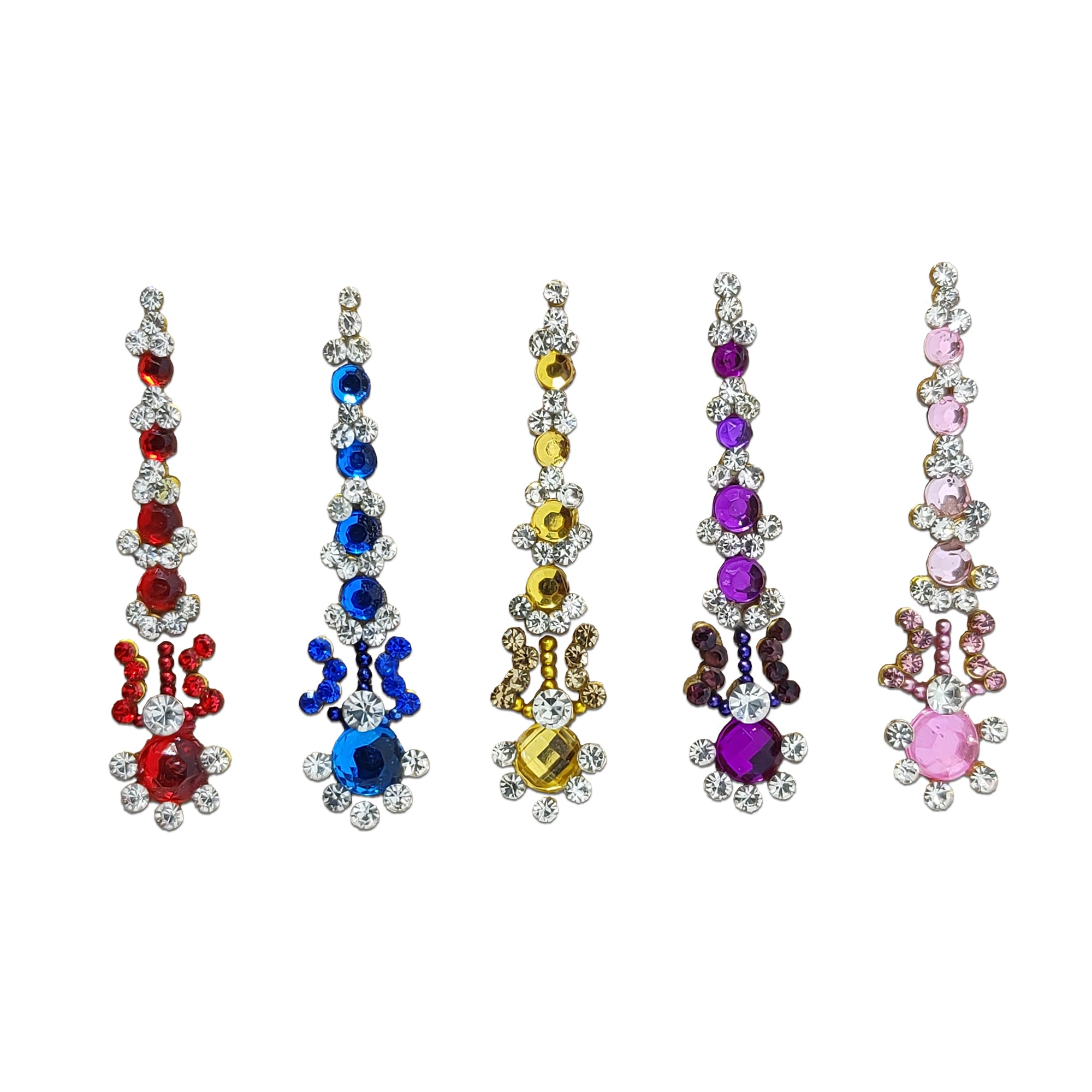 comet buster long multicolour and multicolorstone bindi