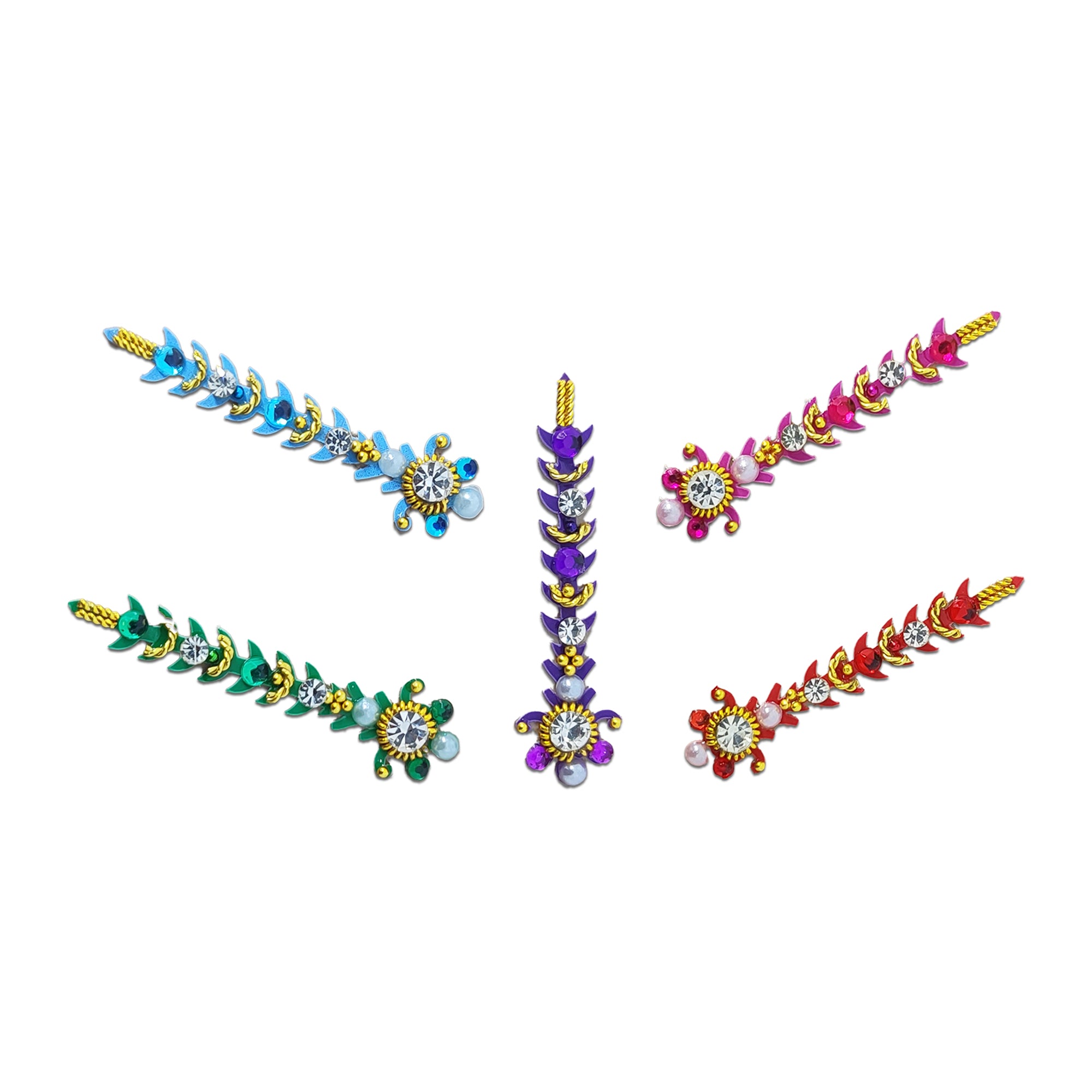 comet buster white pearl and diamond multicolour bindi