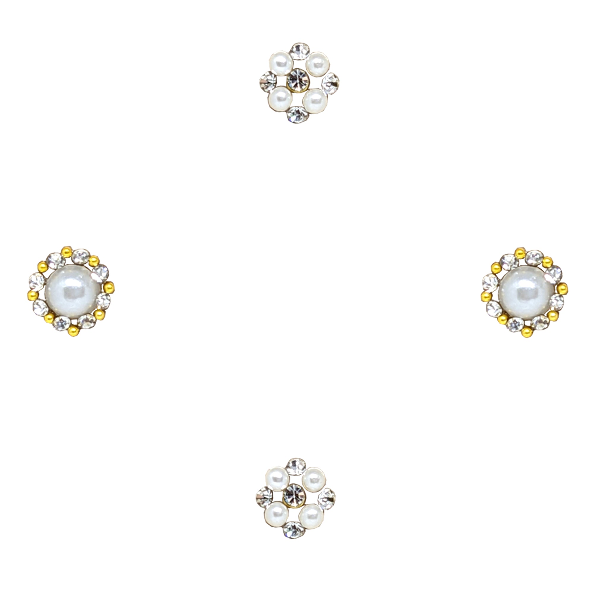 Comet Busters Handcrafted Pearl and Silver Nose Studs Stick Ons Self A