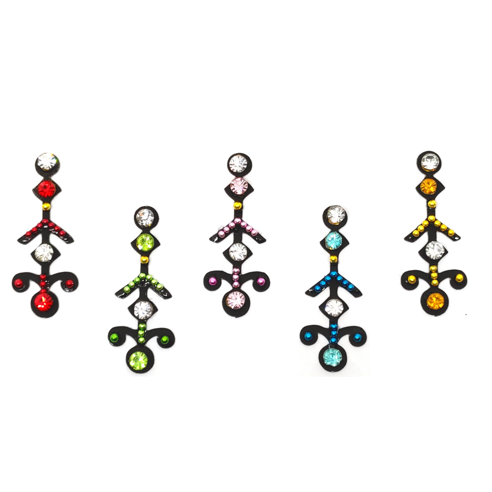Comet Busters® Multicolor Artistic Designer Bindis – Handcrafted, Reusable, Skin-Safe Indian Forehead Stickers for Women