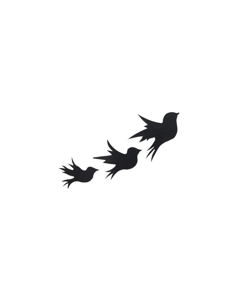 Comet Busters Black Trending Flying Birds Temporary Tattoos Sticker