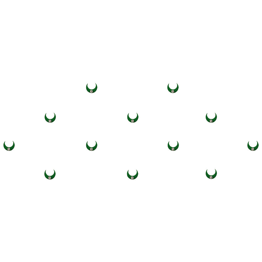 Comet Busters® Green Moon Classic Bindis – Handcrafted, Reusable, Skin-Safe Indian Forehead Stickers for Women