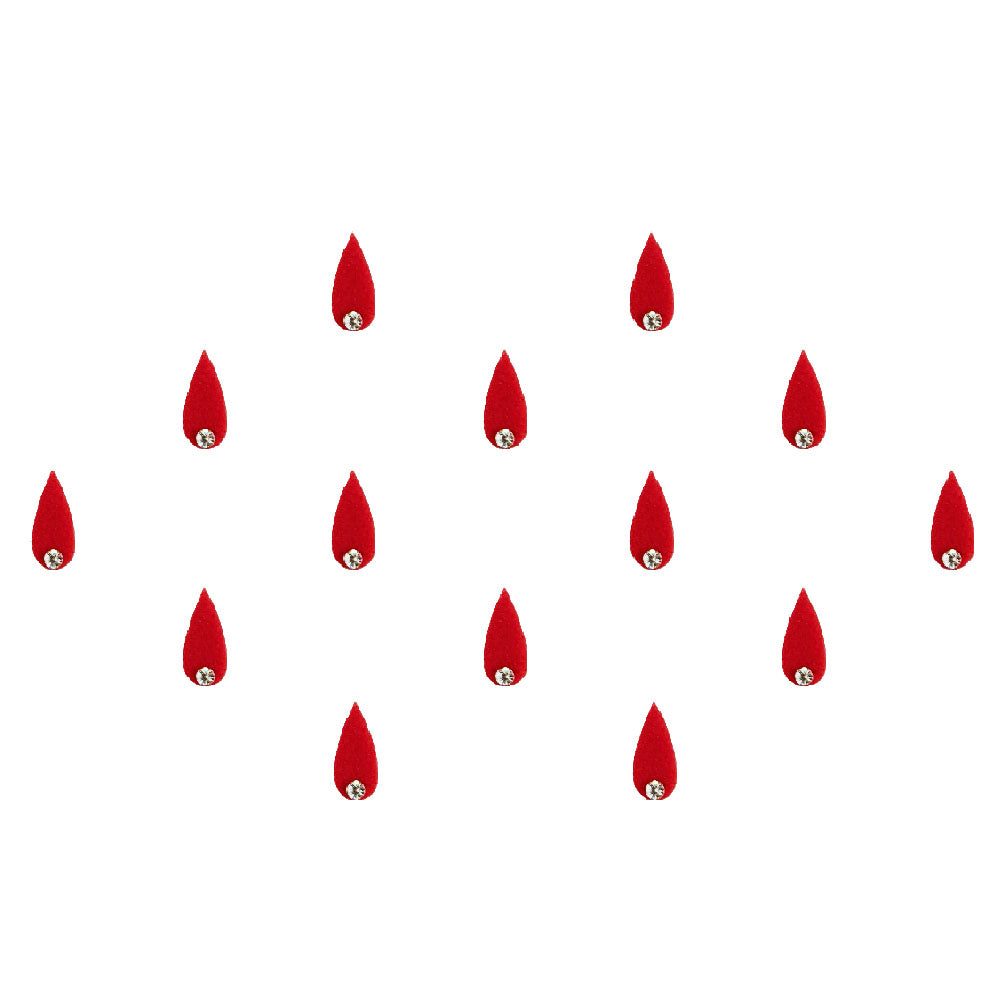 Comet Busters® Red Designer Classic Bindis – Handcrafted, Reusable, Skin-Safe Indian Forehead Stickers for Women