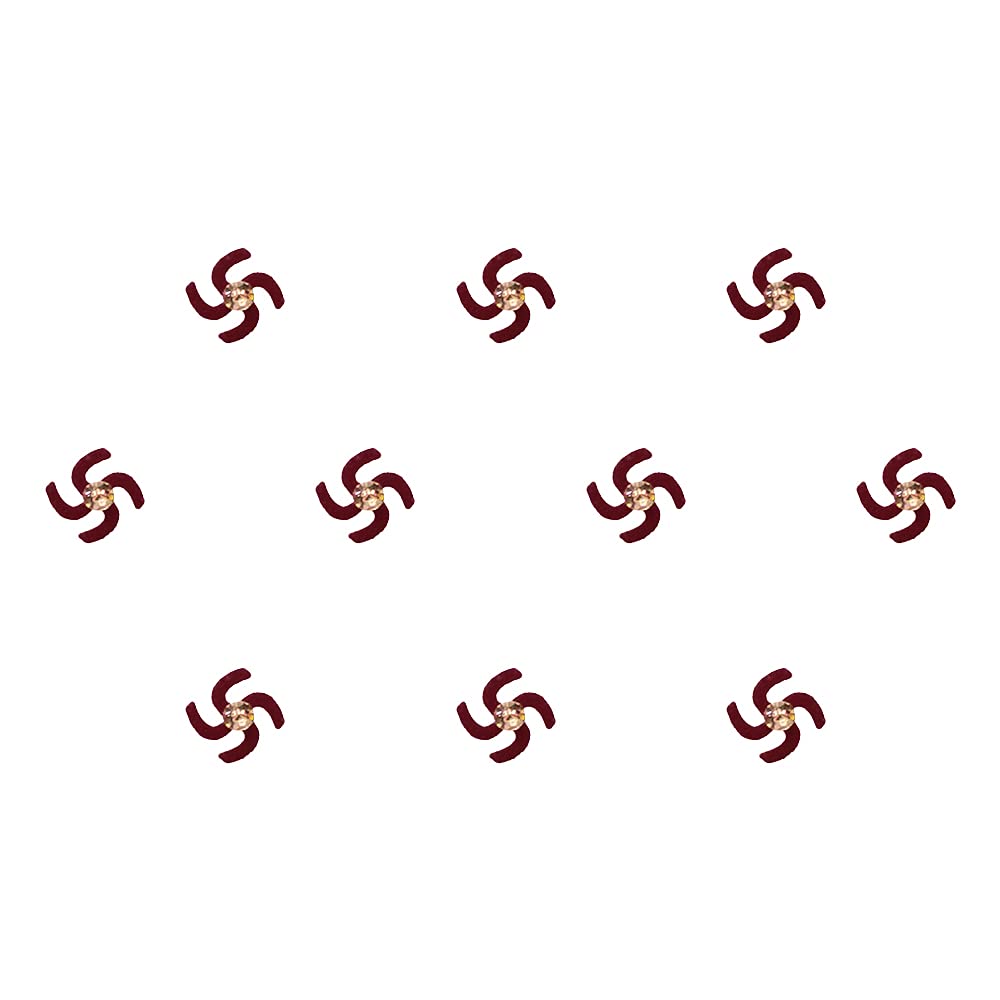 Comet Busters® Maroon Designer Classic Bindis – Handcrafted, Reusable, Skin-Safe Indian Forehead Stickers for Women