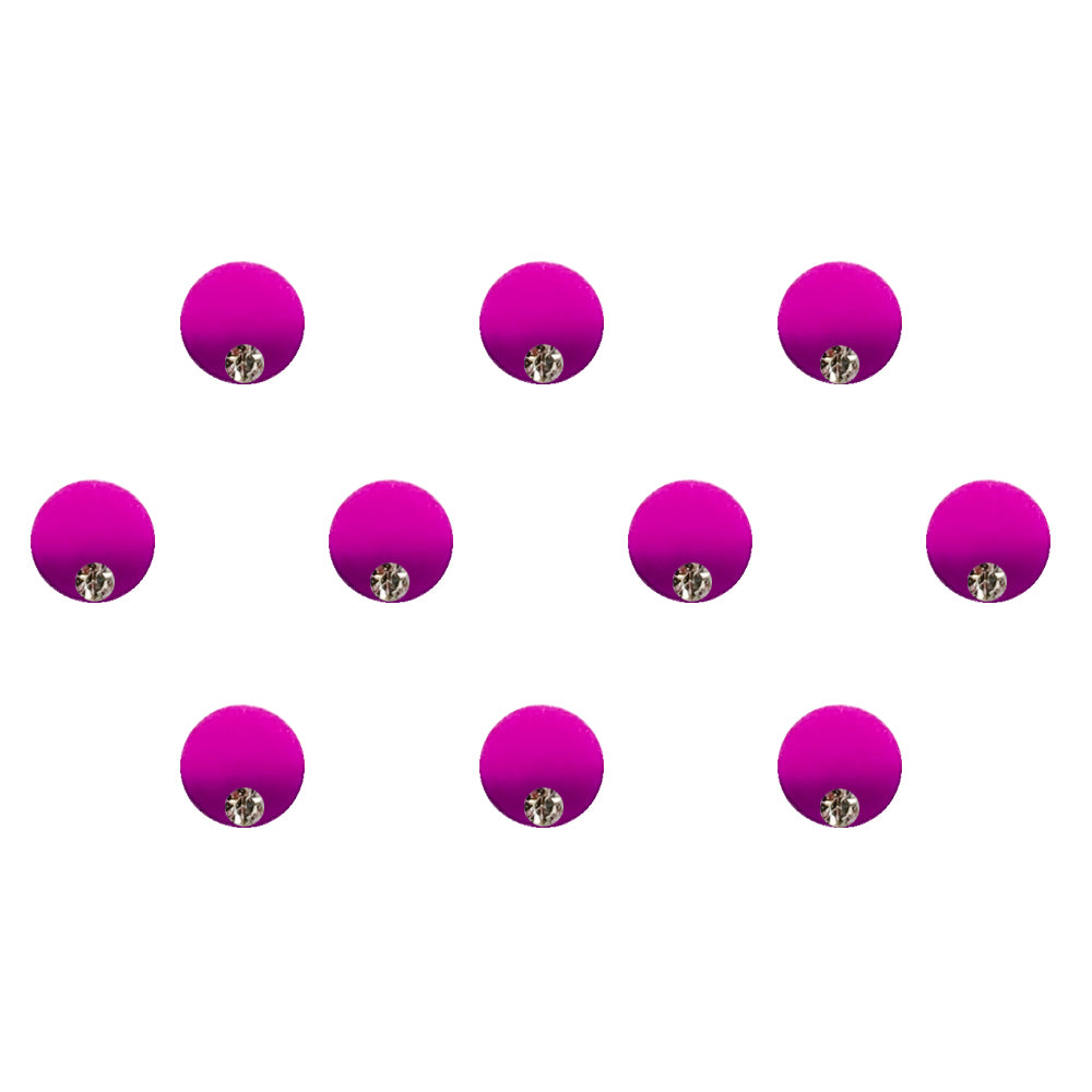 Comet Busters® Pink Round Classic Bindis – Handcrafted, Reusable, Skin-Safe Indian Forehead Stickers for Women