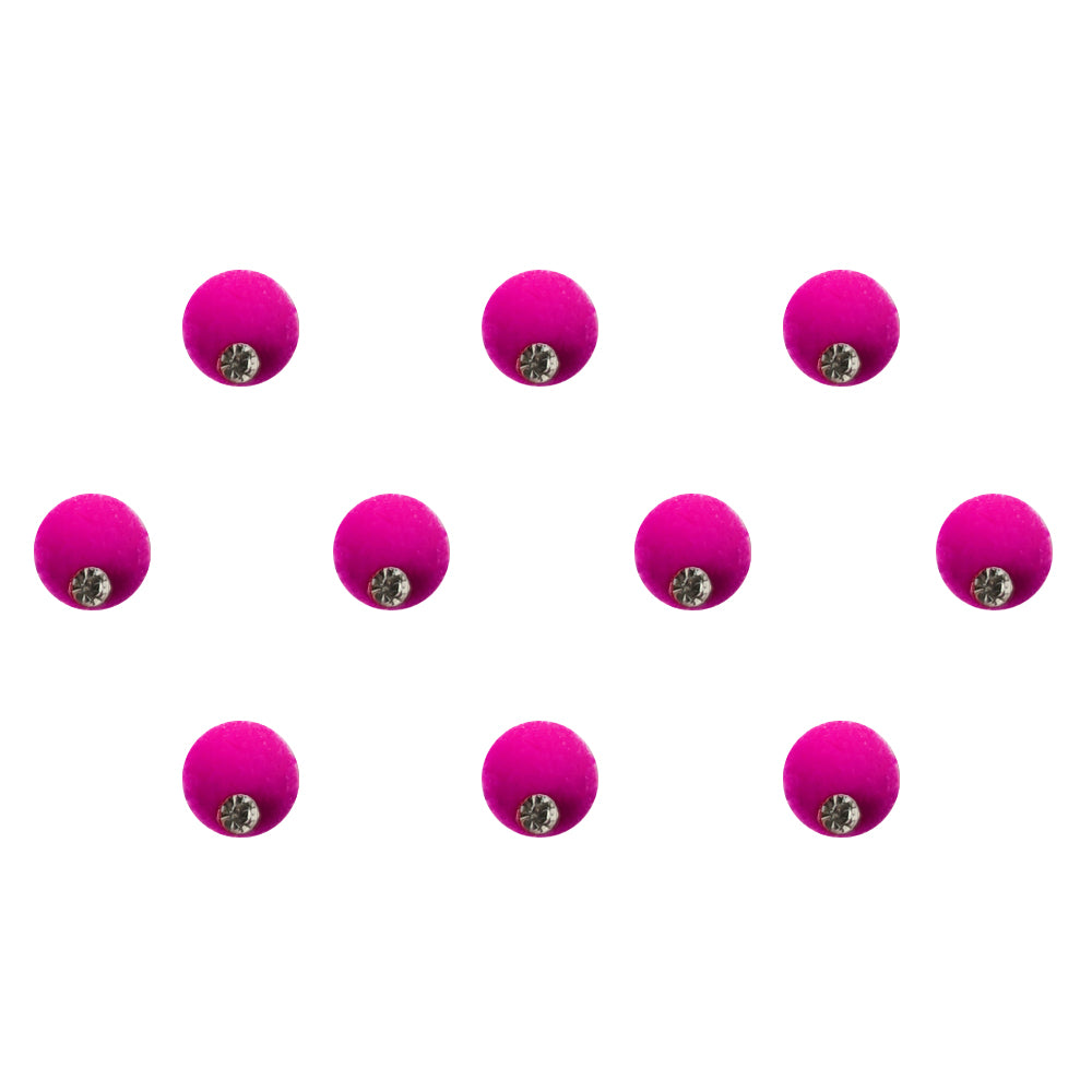Comet Busters® Pink Round Classic Bindis – Handcrafted, Reusable, Skin-Safe Indian Forehead Stickers for Women