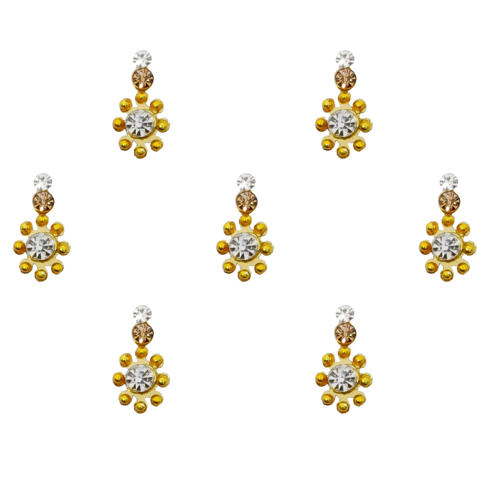 Comet Busters® Gold Artistic Designer Bindis – Handcrafted, Reusable, Skin-Safe Indian Forehead Stickers for Women