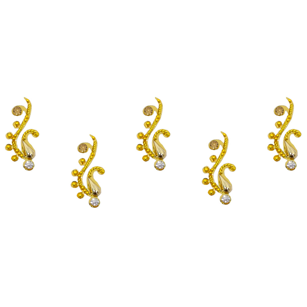 Comet Busters® Gold Artistic Designer Bindis – Handcrafted, Reusable, Skin-Safe Indian Forehead Stickers for Women
