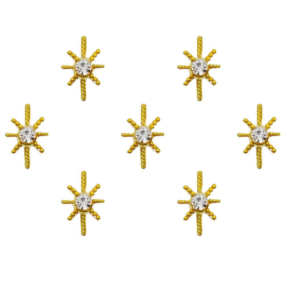Comet Busters® Gold Artistic Designer Bindis – Handcrafted, Reusable, Skin-Safe Indian Forehead Stickers for Women