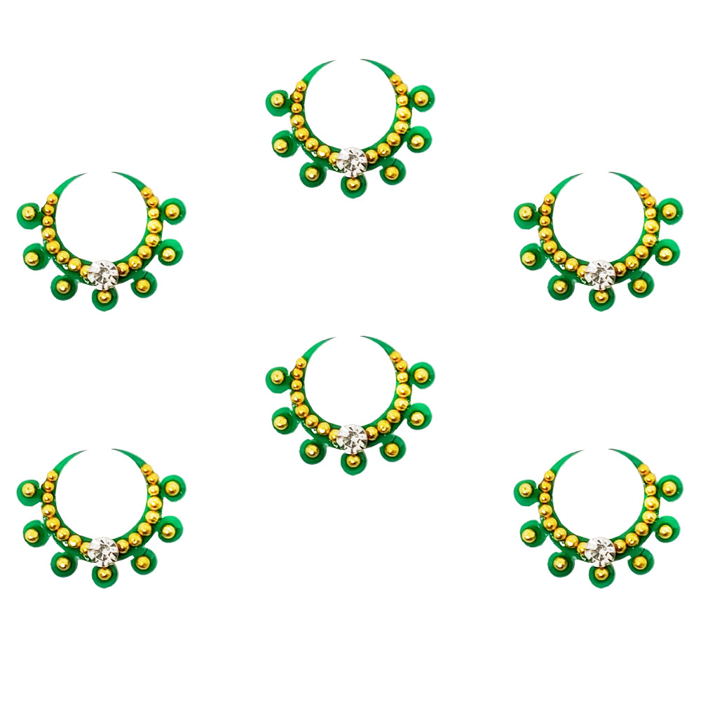 Comet Busters® Multicolor Moon Classic Bindis – Handcrafted, Reusable, Skin-Safe Indian Forehead Stickers for Women