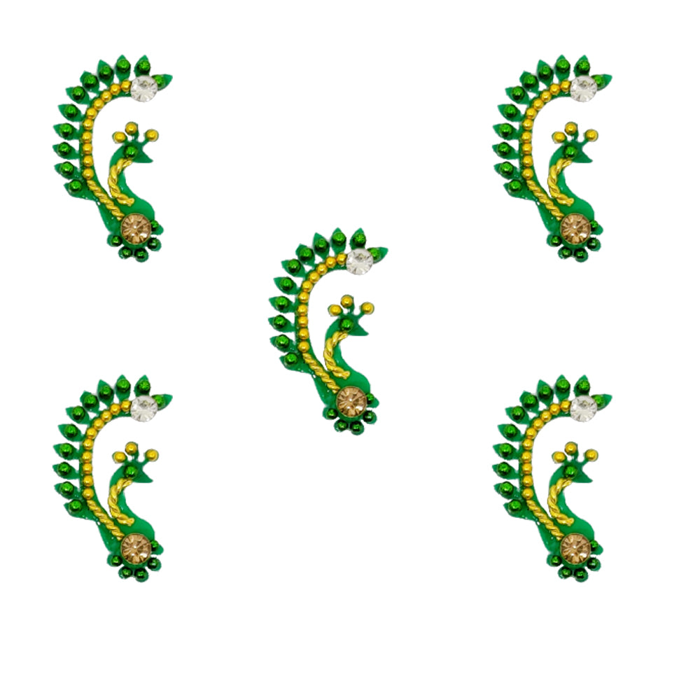 Comet Busters® Green Designer Classic Bindis – Handcrafted, Reusable, Skin-Safe Indian Forehead Stickers for Women