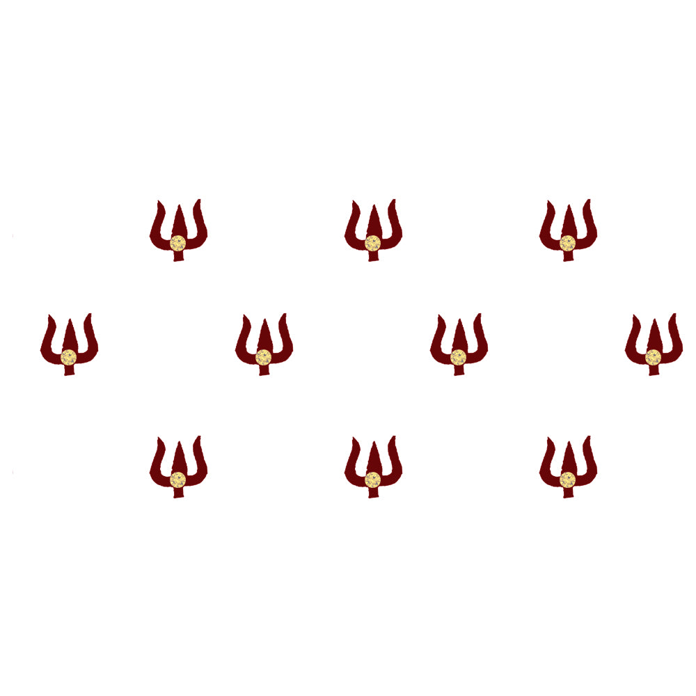Comet Busters® Maroon Designer Classic Bindis – Handcrafted, Reusable, Skin-Safe Indian Forehead Stickers for Women
