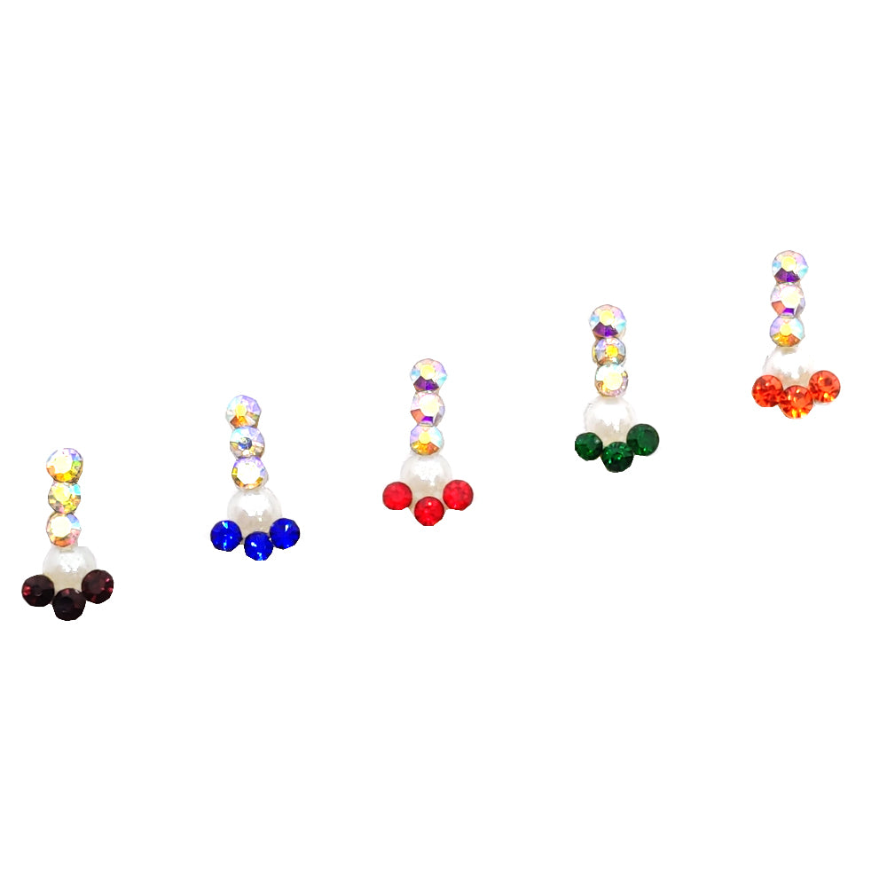 Comet Busters® Multicolor Artistic Designer Bindis – Handcrafted, Reusable, Skin-Safe Indian Forehead Stickers for Women