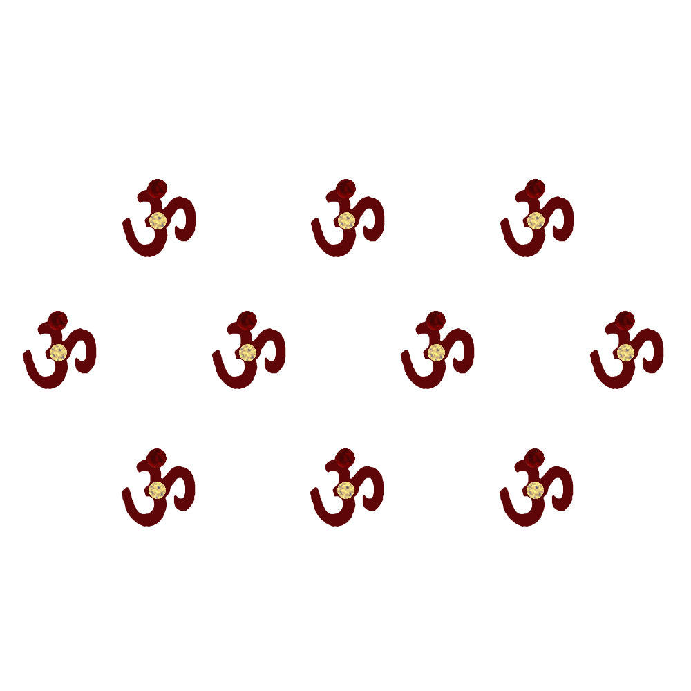 Comet Busters® Maroon Designer Classic Bindis – Handcrafted, Reusable, Skin-Safe Indian Forehead Stickers for Women