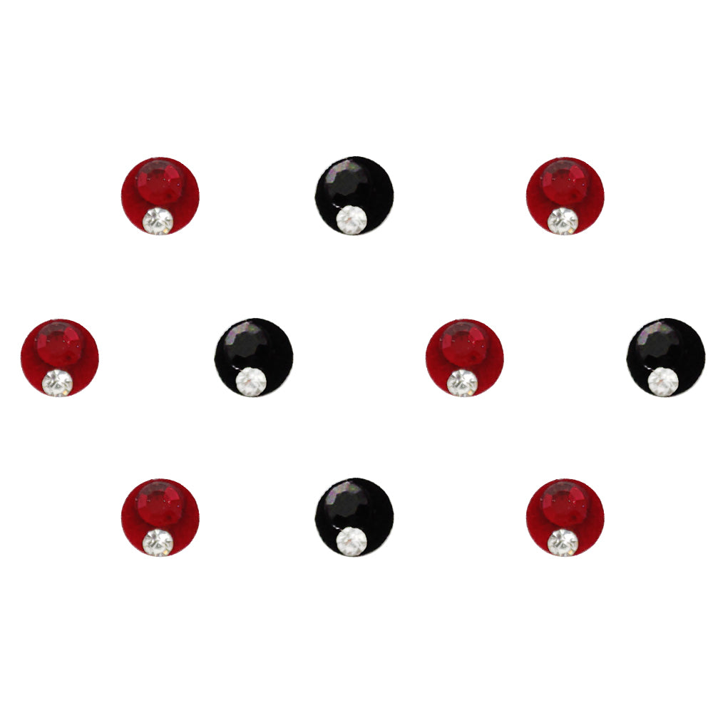 Comet Busters® Black Round Classic Bindis – Handcrafted, Reusable, Skin-Safe Indian Forehead Stickers for Women