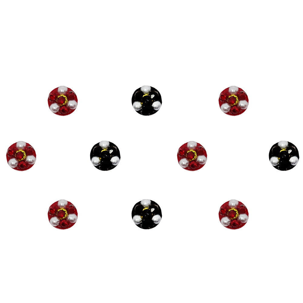 Comet Busters® Black Round Classic Bindis – Handcrafted, Reusable, Skin-Safe Indian Forehead Stickers for Women