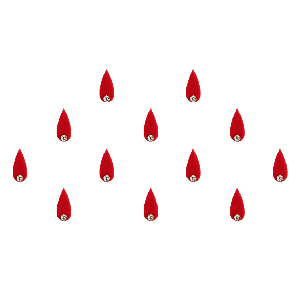 Comet Busters® Red Designer Classic Bindis – Handcrafted, Reusable, Skin-Safe Indian Forehead Stickers for Women
