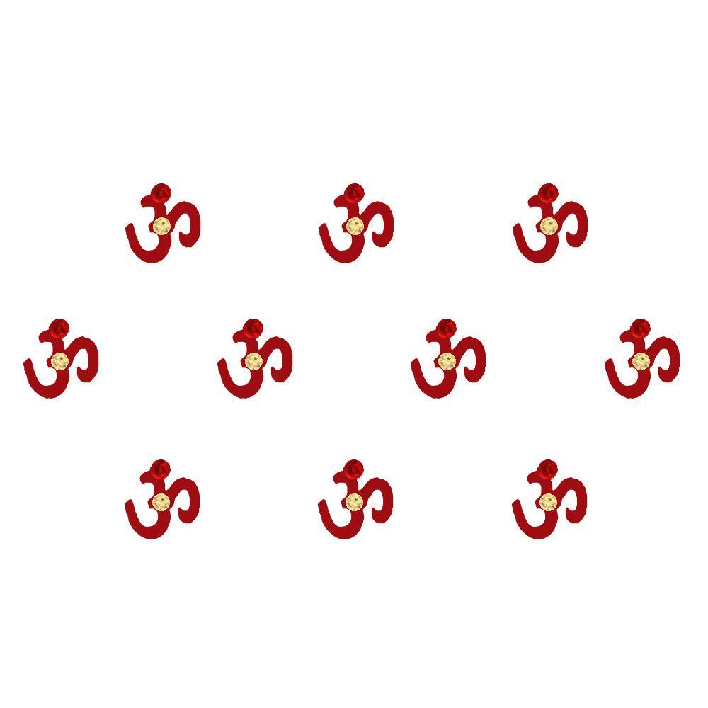 Comet Busters® Red Designer Classic Bindis – Handcrafted, Reusable, Skin-Safe Indian Forehead Stickers for Women
