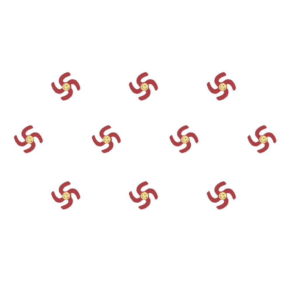 Comet Busters® Red Designer Classic Bindis – Handcrafted, Reusable, Skin-Safe Indian Forehead Stickers for Women