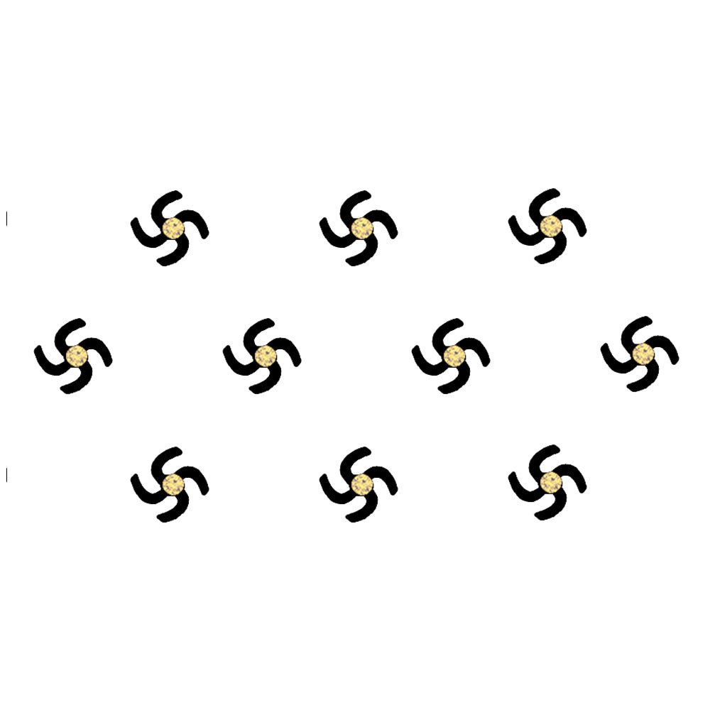 Comet Busters® Black Designer Classic Bindis – Handcrafted, Reusable, Skin-Safe Indian Forehead Stickers for Women