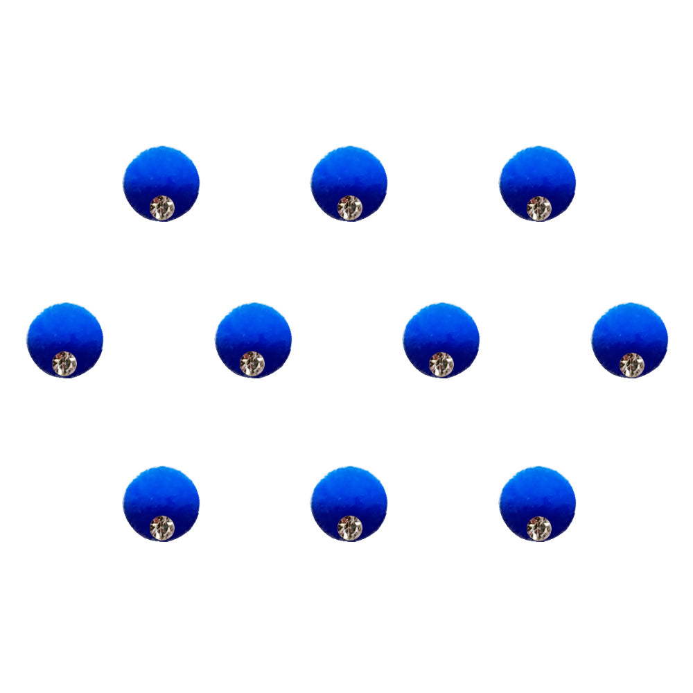 Comet Busters® Blue Round Classic Bindis – Handcrafted, Reusable, Skin-Safe Indian Forehead Stickers for Women