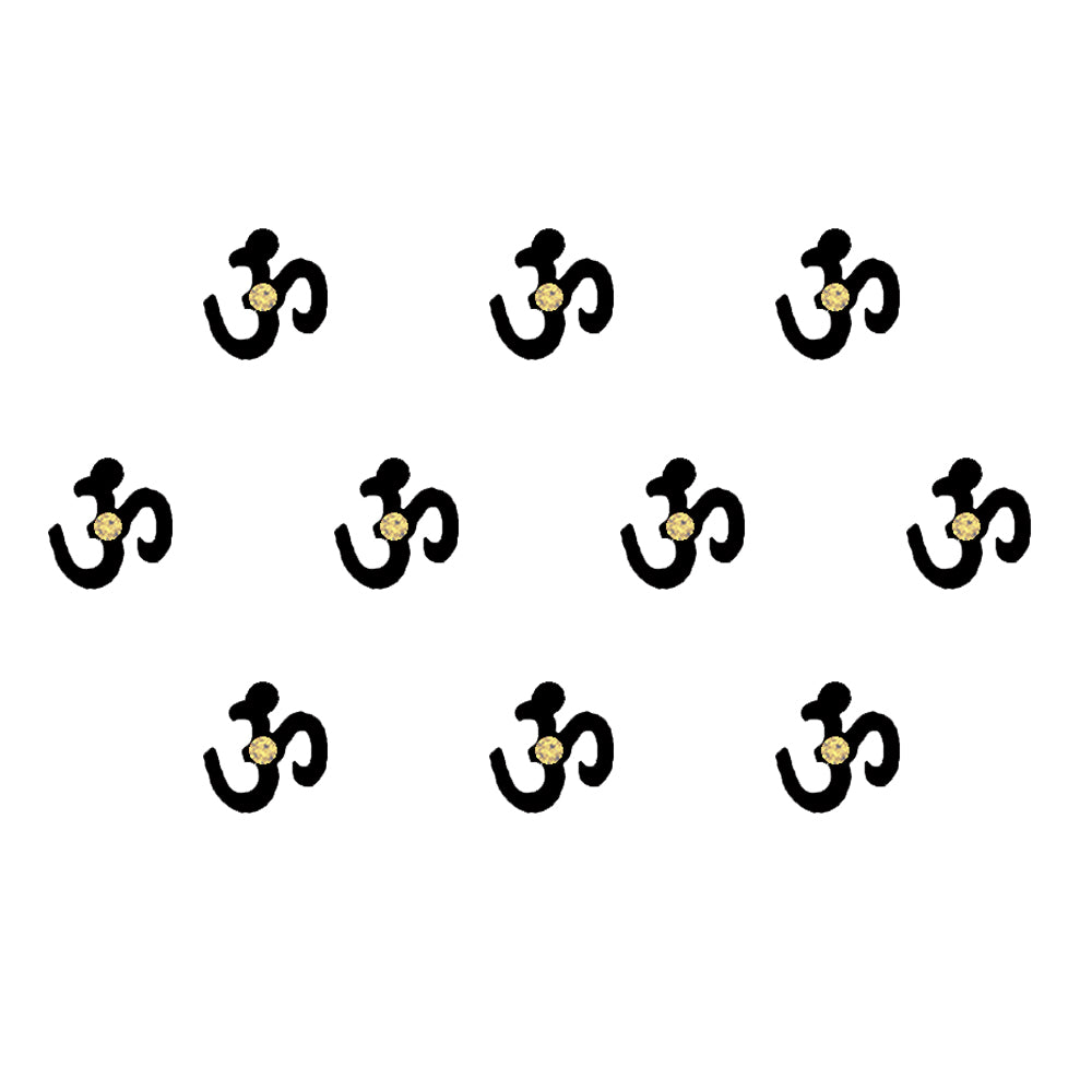 Comet Busters® Black Designer Classic Bindis – Handcrafted, Reusable, Skin-Safe Indian Forehead Stickers for Women
