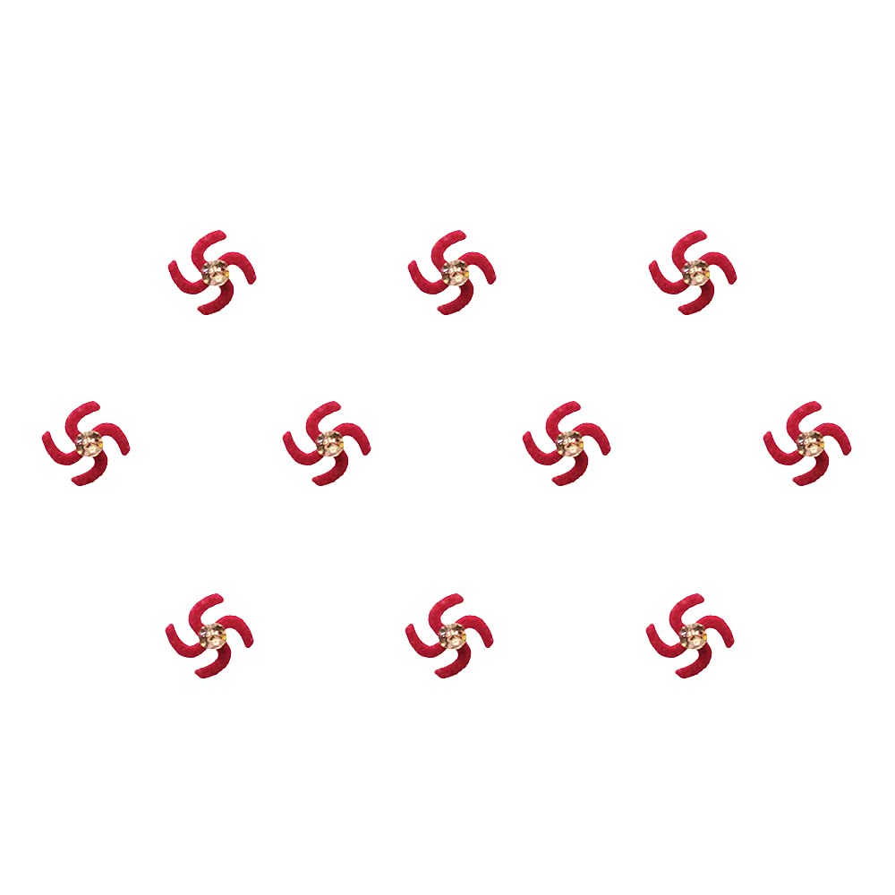 Comet Busters® Red Designer Classic Bindis – Handcrafted, Reusable, Skin-Safe Indian Forehead Stickers for Women