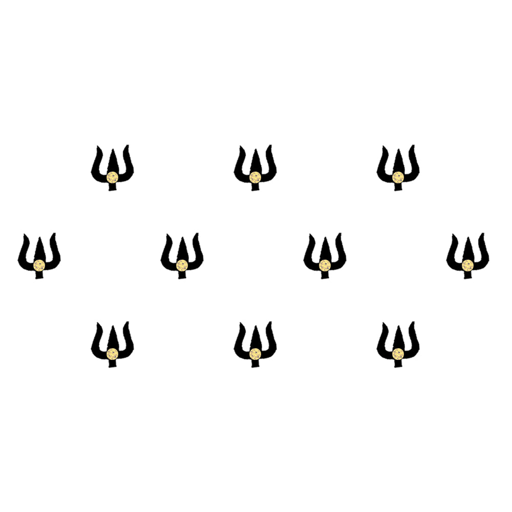 Comet Busters® Black Designer Classic Bindis – Handcrafted, Reusable, Skin-Safe Indian Forehead Stickers for Women
